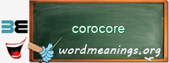 WordMeaning blackboard for corocore